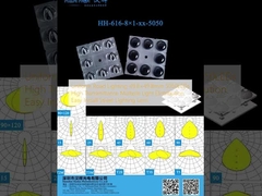 Uniform Road Lighting 49.8×49.8mm 5050LEDs Multiple Light Distribution Street Lighting Lens