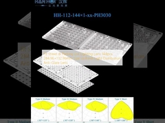 Fit Street & Parking Lot Lighting Lens 144pcs 284.96×132.96mm Size Uniform Light Distribution Anti-Glare Lens