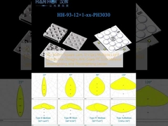 50×50mm Square Lens 12×1pcs Multiple Light Distribution Designs Anti-Glare PC Eco-Material Streetlighting and Floodlighting Lenses