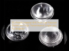 PC/PMMA Material Φ19.7mm Size Precision Dimensions High Transmittance Single Lens For Brighten