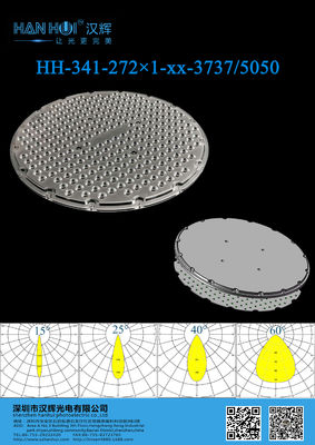 15°/25°/40°/60° Angle 272pcs 3737 or 5050 LEDs 374.96×13.8mm LED Stadium Lighting Lens