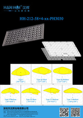 232 PCS 3030 LED Lens  92% Transmittance High Power LED Street Light For Street Lighting