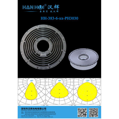 High Power High Transmittances 3030 LED Lens 263.03×8.8mm LED Light Lens For High Bay Lighting