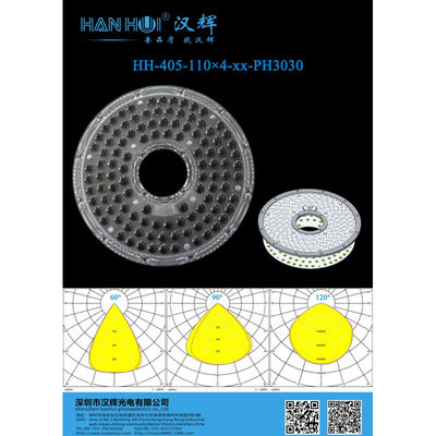 3030 LEDs 92% transmittances High Performances 263.03×9mm LED Light Lens For High Bay Lighting Environmentally Friendly