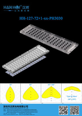 PC 72pcs 3030 LED Light Lens High Power Environment-Friendly for Flood Lighting
