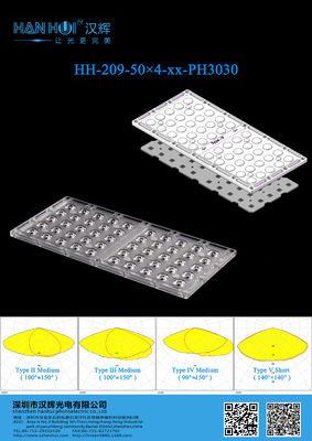 50×4 LEDs High Power 200pieces LED Light Lens For Street Lighting & Flood Lighting