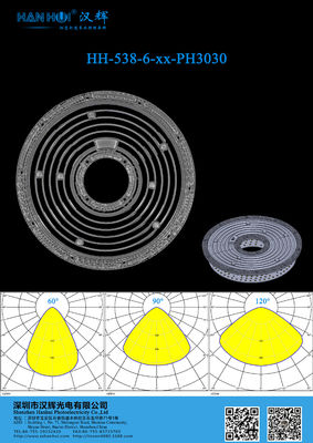 60°/90°/120° High Power LED Lens for UFO High Bay Light Waterproof Optical Grade PC