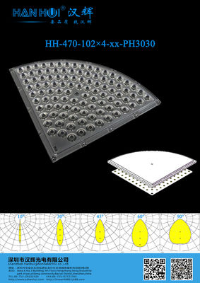 408pieces 3030LEDs High Power LED Lens 272×272mm 10°/30°/45°/60°/90° Available For Stadium Lighting