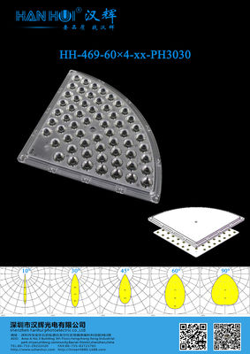 224.5×224.5mm 10°/30°/45°/60°/90° Available 240pcs 3030LEDs WaterProof LED Lens For Stadium Lighting
