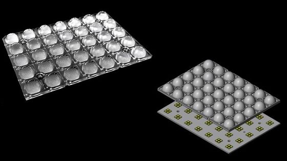 140pcs 3030&2835LEDs High Transmittance LED Lens 120×86MM PC Material For Flood Lighting