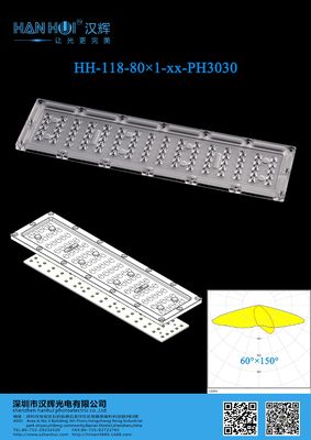 80pcs 3030 LED Lens 295×80MM 60150 Degree Available Beam Precision Energy-Efficient For Flood Lighting