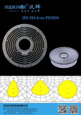263.03×8.8mm 3030&2835LEDs High Bay Light Lens 60°/90°/120° Available Low Glare Design Eco-Friendly Material