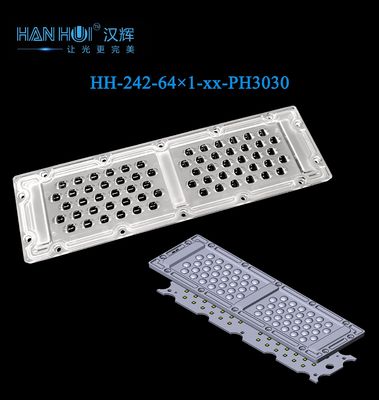 30°/60°/90°/90120/T3M Available 236×70mm Size 64×1 LEDs High Transmission Eco-Friendly Street Lighting & Flood Lighting Lens