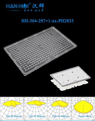 T2M/T3M/T4S/T5 Available 292.2×181.47mm Size 297pcs 2835LEDs Optimized Light Distribution Durable Outdoor Use Street Lighting Lens