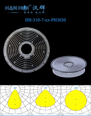 293.12×8.8 Dimensions UFO High Bay Lighting Lens Multiple Angles Light Distributions 3030/2835LEDs Light Lens