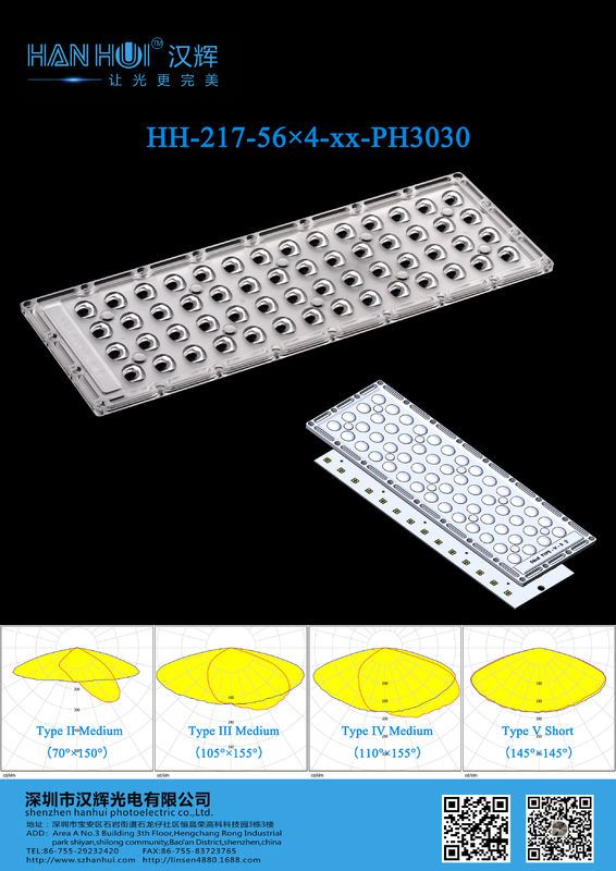 PC Material 224PCS 3030 LED Lens High Transmittance High Power LED Lens For Street Lighting, Parking lot Lighting