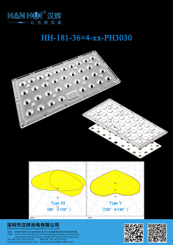 3030 & 2835  LED Lens PC Material High Transmittance LED Lens For Street Lighting, Parking lot Lighting