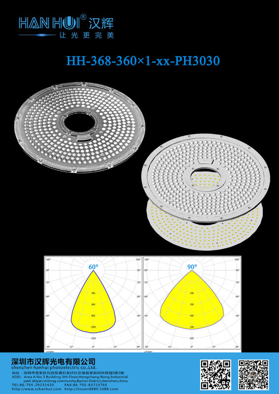 293.14×9mm 3030 LEDs High transmittances High Power LED Light Lens For High Bay Lighting