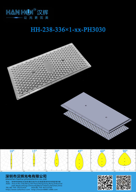 PC Material 360×172mm 3030 LEDs High Transmittances Eco-Friendly LED Light Lens For Stadium Lighting
