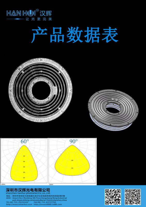 233.12×8.8mm Optical Grade PC LED Light Lens 3030 LEDs High Transmittances For High Bay Lighting