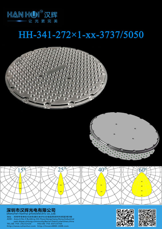 3737&5050 LEDs High Power 92% Tranmisttances 374.96×13.8mm LED Light Lens For Stadium Lighting