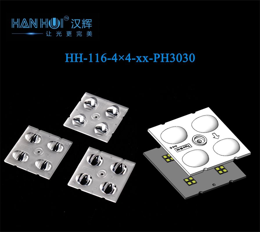 Waterproof 4×4 3030 LED Lens For High-Performance Street Lighting And Flood Lighting