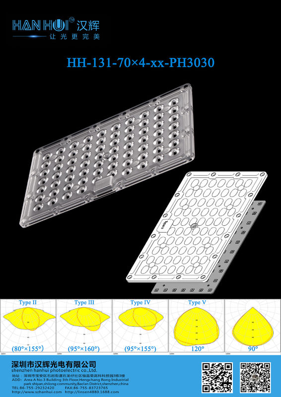280pcs 3030 LEDs PC LED Light Lens High Power for Flood Lighting & Street Lighting