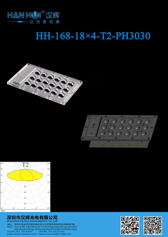 3030 LEDs PC Material 92% Tranmisttances 170×100.52mm LED Light Lens For Street Lighting
