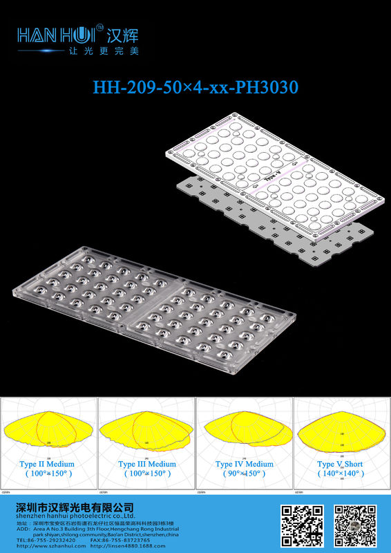 50×4 LEDs High Power 200pieces LED Light Lens For Street Lighting & Flood Lighting