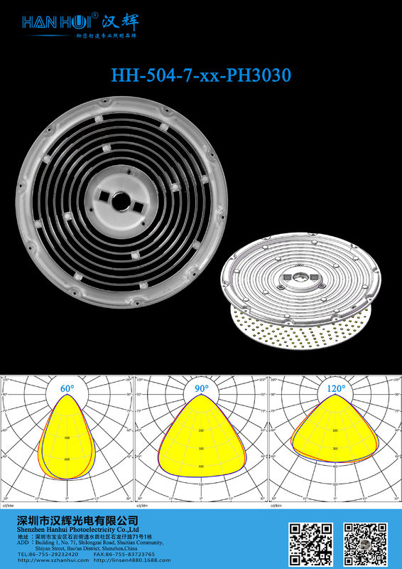 φ240mm 60°/90°/120° Available High Bay Light Lens PC Material High Transmittance WaterProof Environment-Friendly