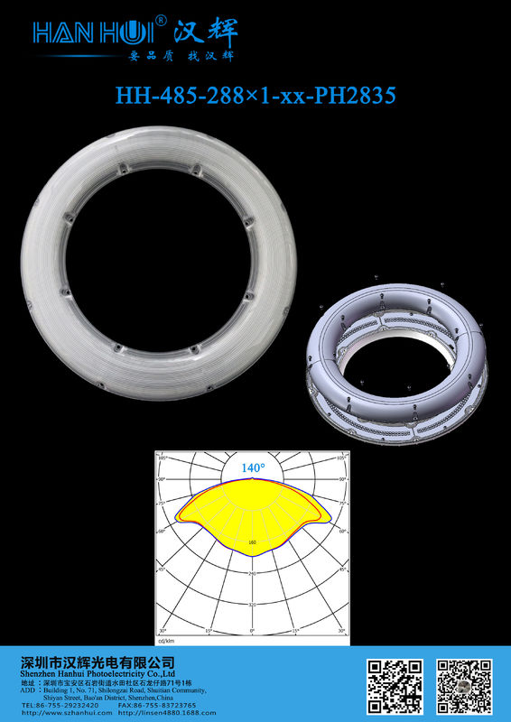 φ285.39mm T5 Available 288pieces 3030LEDs PC Material Environment-Friendly LED Lens For Parking Garage Luminaires