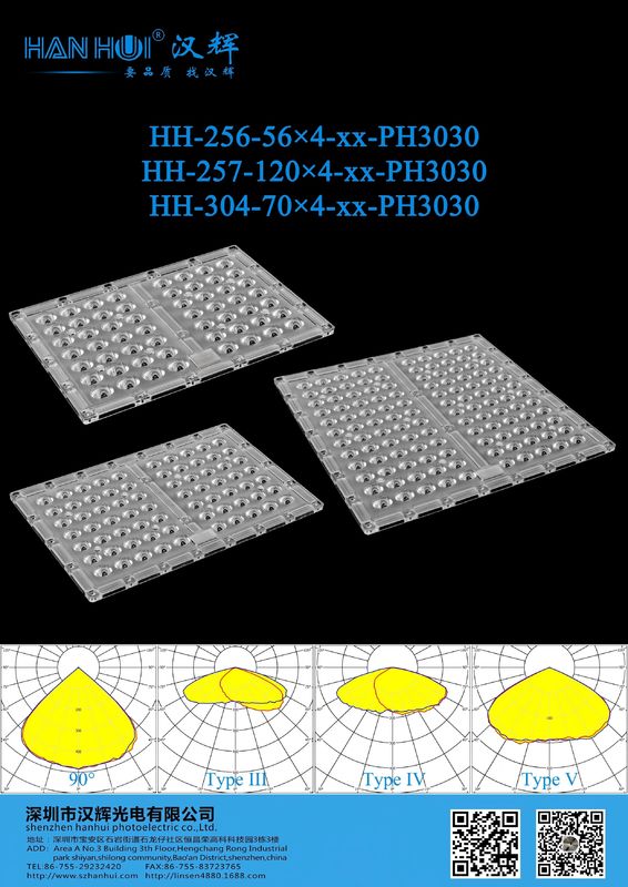 Optical Grade PC High Transmittance LED Lens For Street Lighting Parking Lot Light 90°/T5/T3S/T4S