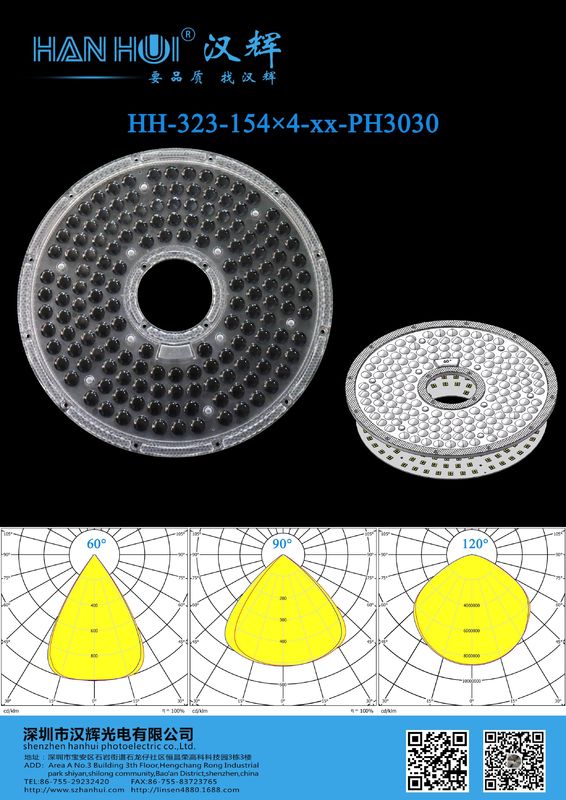 3030/2835LEDs High Bay Light Lens 616pcs 293.1×9MM 60°/90°/120° Available Advanced Optics Glare Reduction