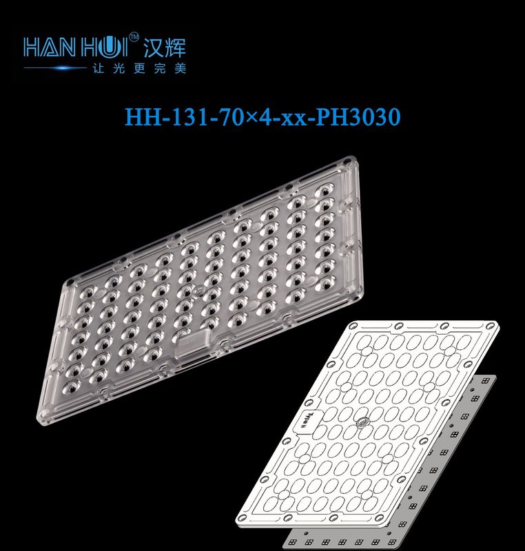 283.3×181mm 70×4 3030 LED Lens 90°/T2/T3/T4/T5 Available High Transmittance Durable PC Lens For Street Lighting& Flood Lighting