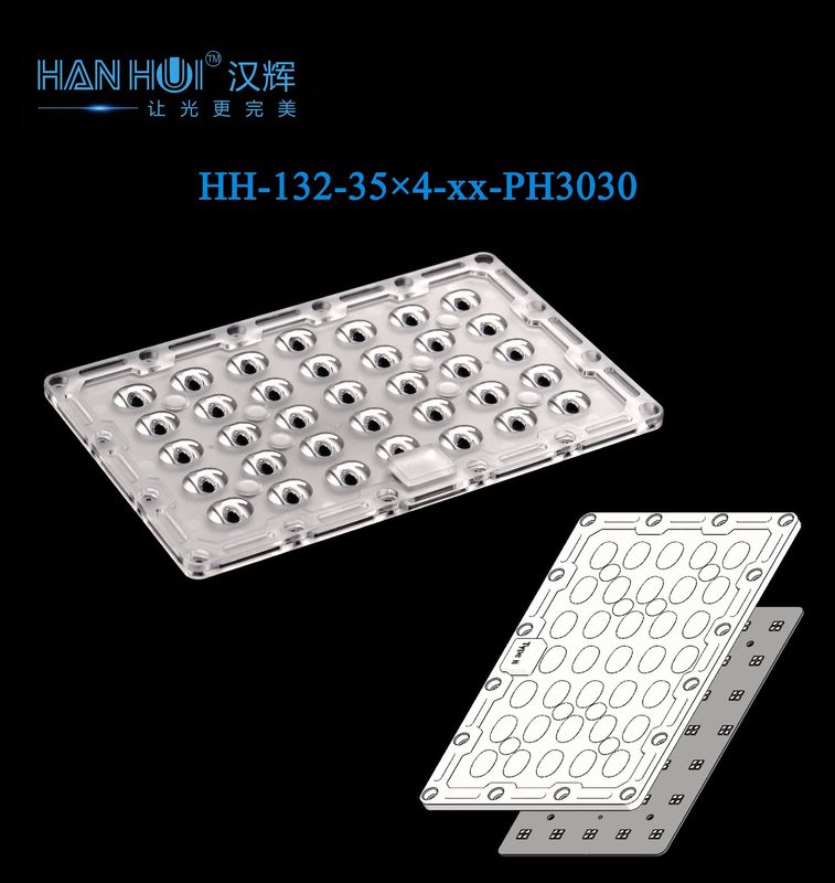 218×141.25mm 35×4 3030 LED Lens 90°/T2/T3/T4/T5 Available Low Glare Water-Proof Lens For  Street Lighting&Flood Lighting