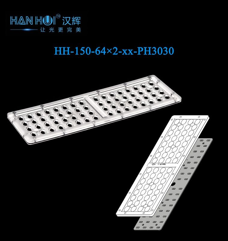 Minimized Glare Flood Light Lens 90°/T2/T3/T4/T5 Available 280×90mm Size 64×2 3030LEDs High Transmittance