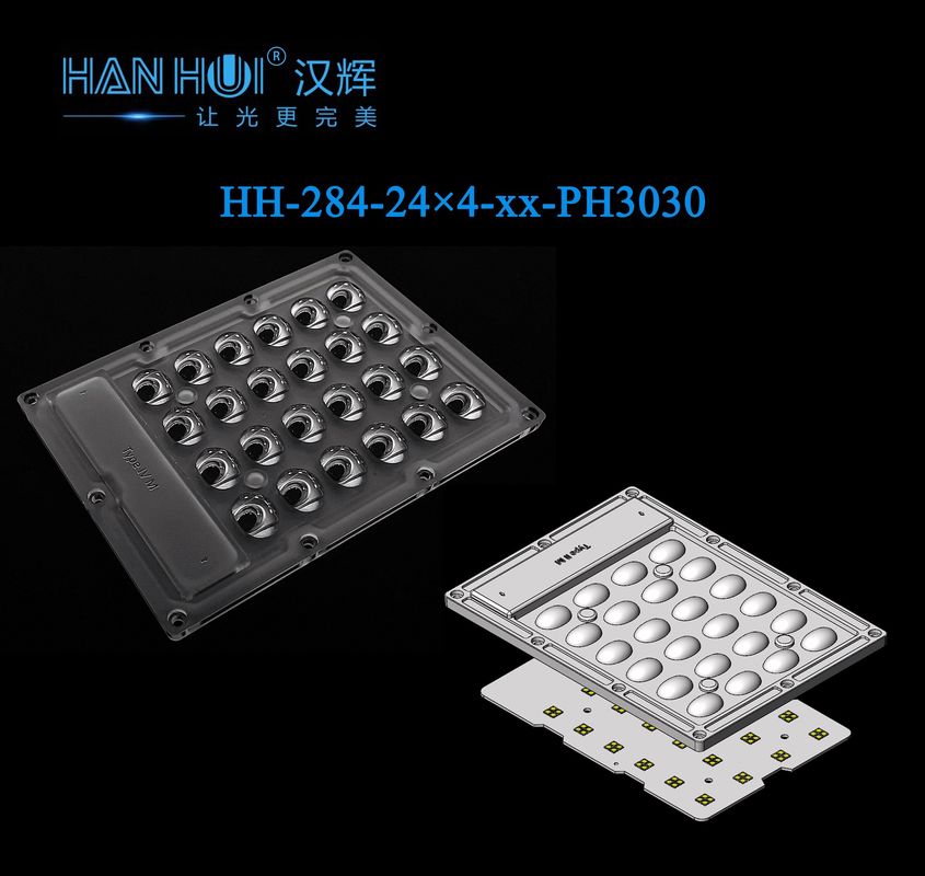 T2M/T3M/T4M Available 160×125.49mm Size 3030LEDs Uniform Distribution Glare-Free Lens For Street Lighting