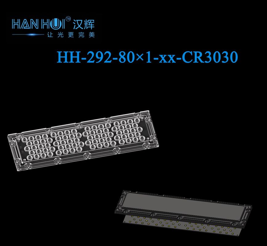 30°/60°/90° Available 80pcs 250.75×74.75mm 3030LEDs High-Efficiency Optics Eco-Friendly Flood Lighting Lens