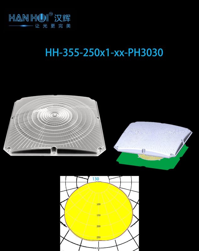 T5 Degree Available 255.44×255.44×35.09mm 250×1 2835LEDs Enhanced Luminosity Anti-Glare Oil Station Lighting Lens