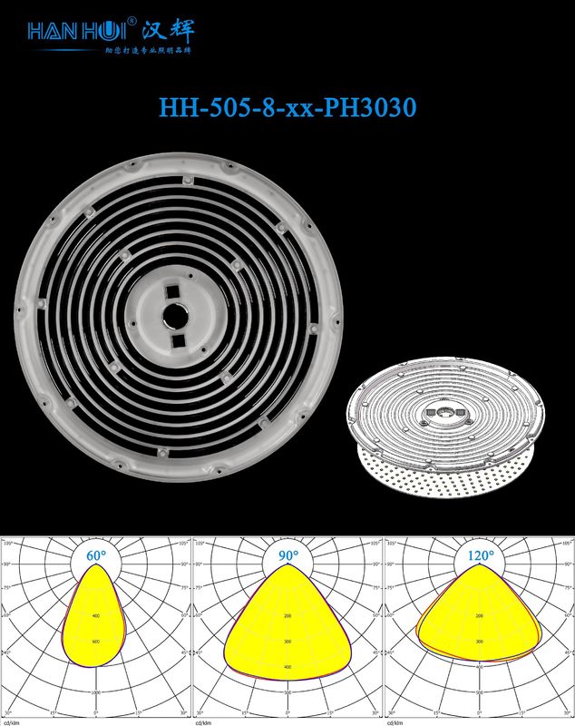 60°/90°/120° Available Φ270mm 3030&2835LEDs Optimal Beam Angle Tough Material GradeLens For High Bay Lighting