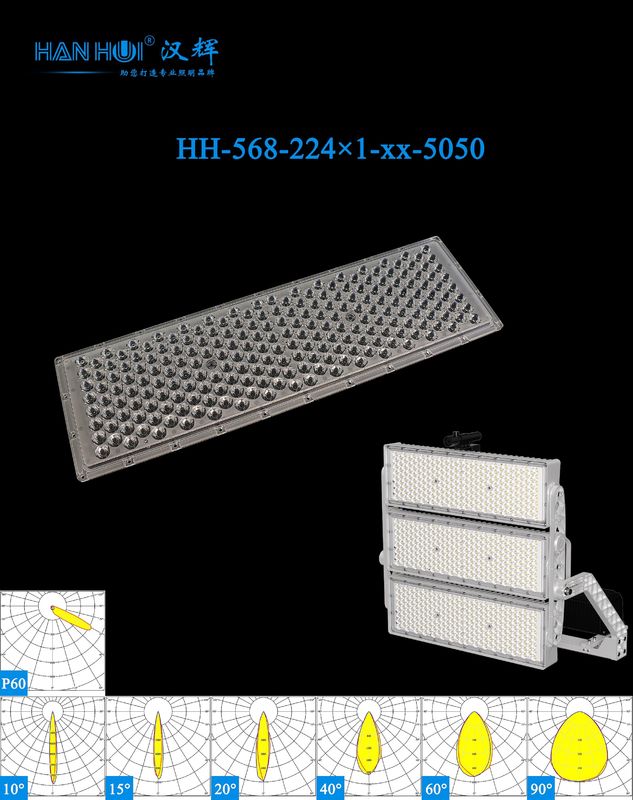 224×1pcs 5050LEDs 10°/15°/20°/40°/60°/90°/Polarizing 60° Available Anti-Glare WaterProof Eco-Environment For Stadium Lighting Lens