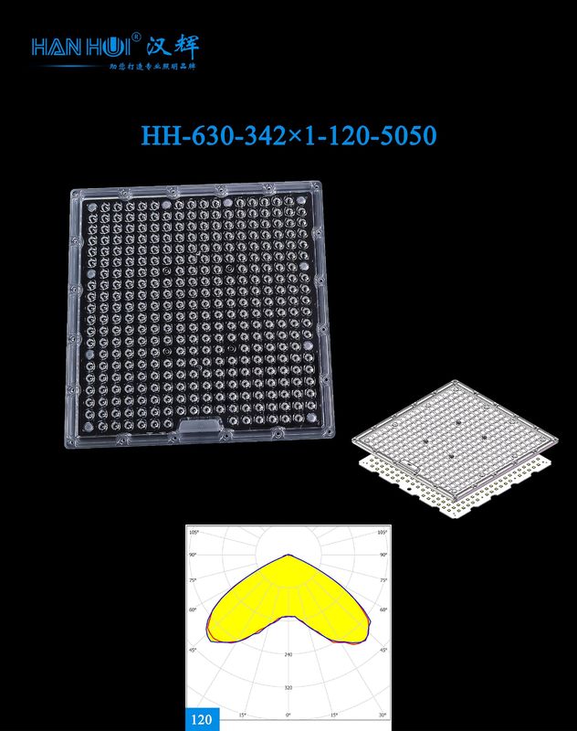 120° Available 342pcs 286×286×9.3mm 5050LEDs High Transmittance Uniform Light Output Eco-Material LED Plant Lamp Lens