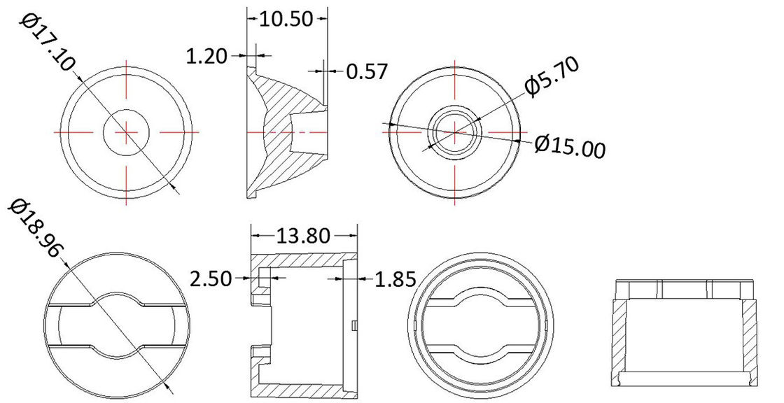 20°/30°/45°/60°/90° Available 93% Transmittance Precision Optics Lightweight Water-Proof Single Lens