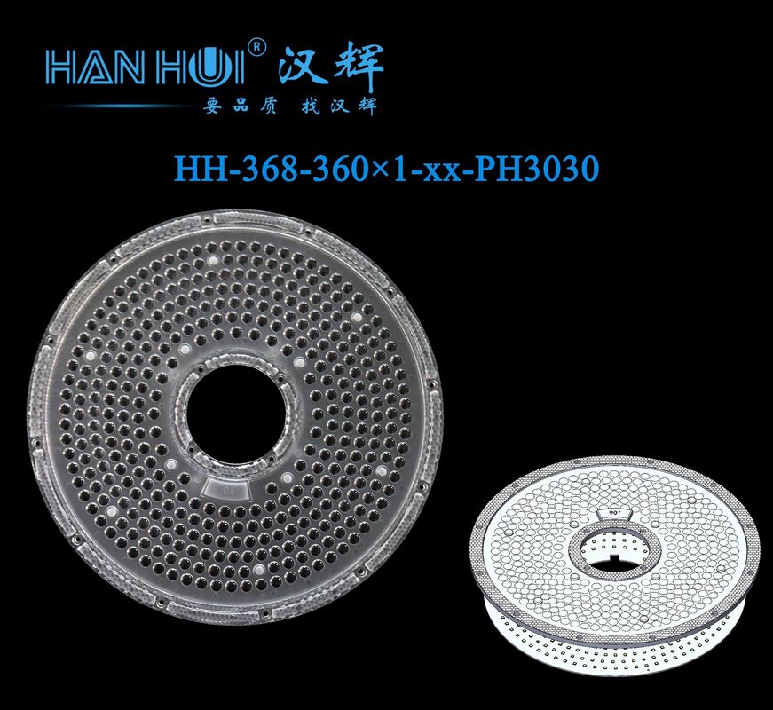 60° 90° 120° Available 360pcs 3030/2835 LEDs High Transmittance Glare Free Eco-Environmental Lens For UFO High Bay Light Lens