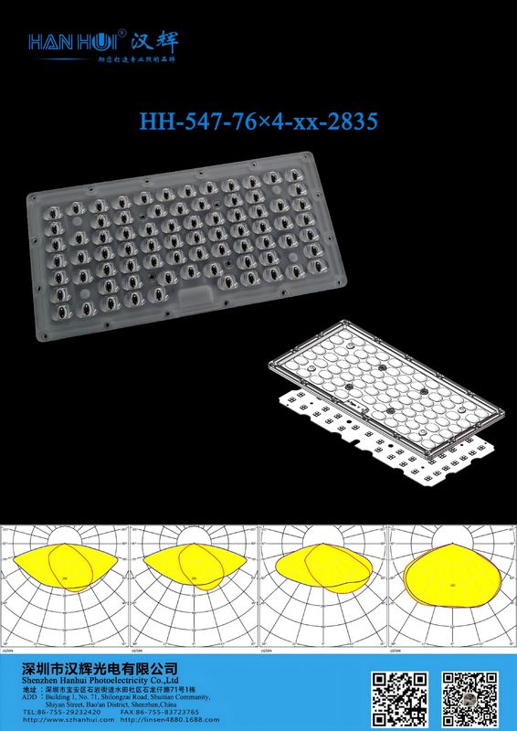 304pcs 2835LEDs With 4 Light Distributions IP65 Waterproof Low Glare Street and Parking Lot Lighting Lens
