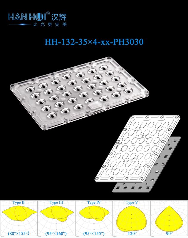 218×141.25mm 140pcs 3030LEDs Multiple Angles Available OEM&ODM Environment-Friendly Material Street and Flood Lighting Lens