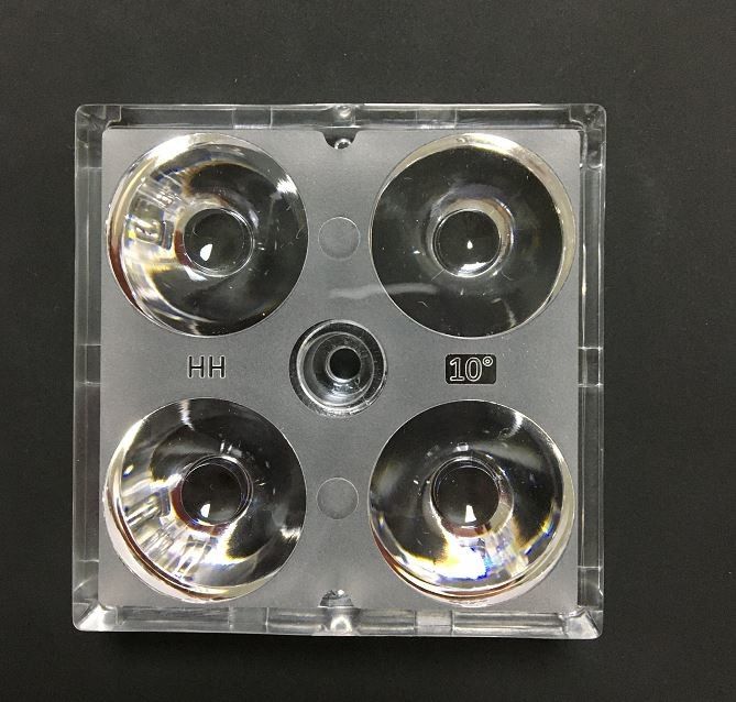10° Available 3737LEDs 50×50×12.8mm Size High Power High Light Transmission LED Floodlighting Lens