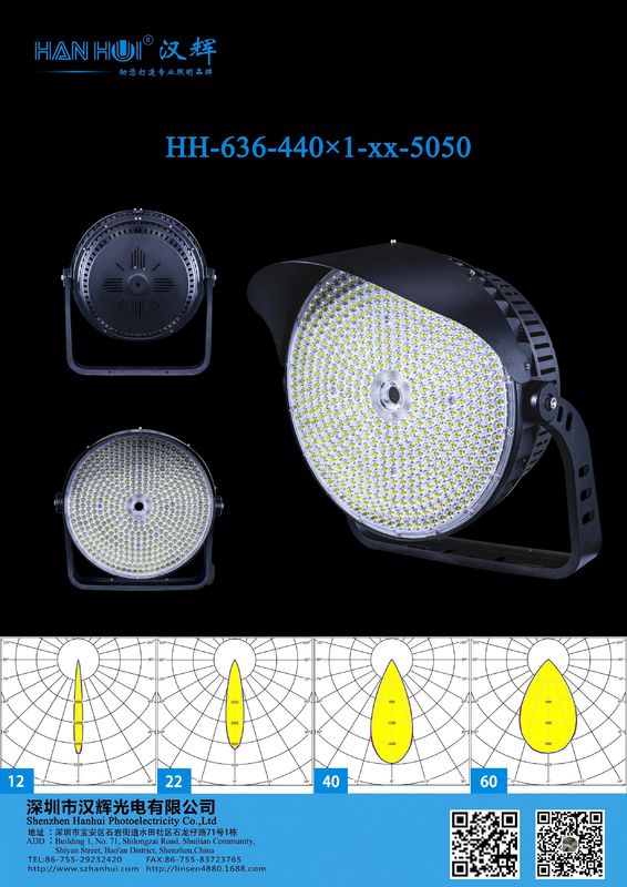 440pcs 3737&5050 LEDs High Power Multiple Light Distribution Available 470mm Superior Optics Lens For Stadium Lighting